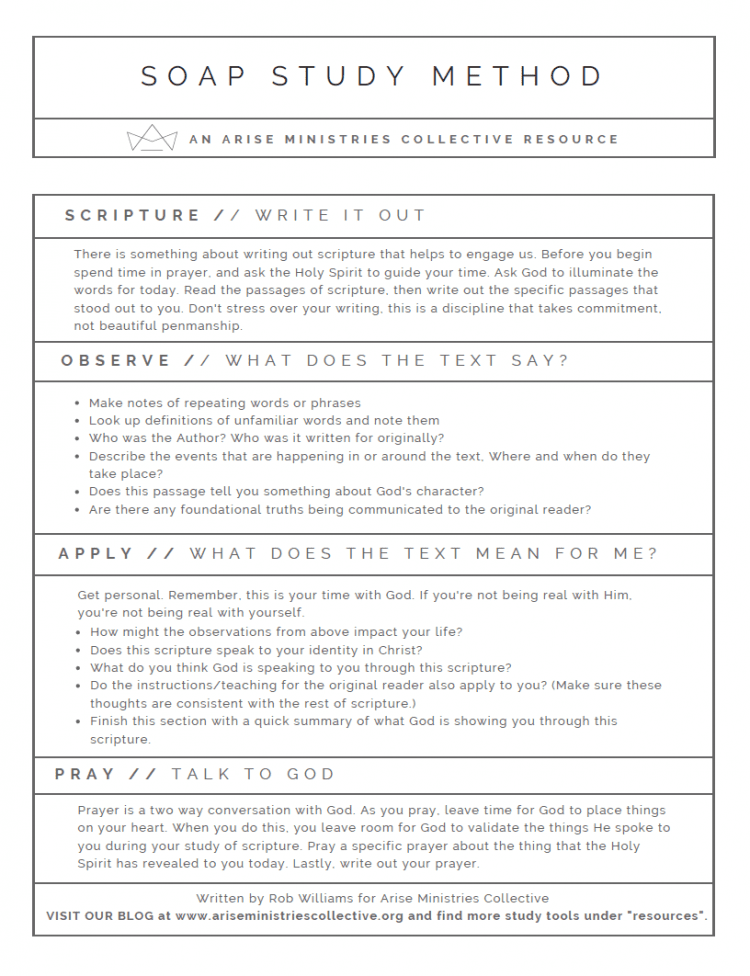 The SOAP Study Method Arise Ministries Collective