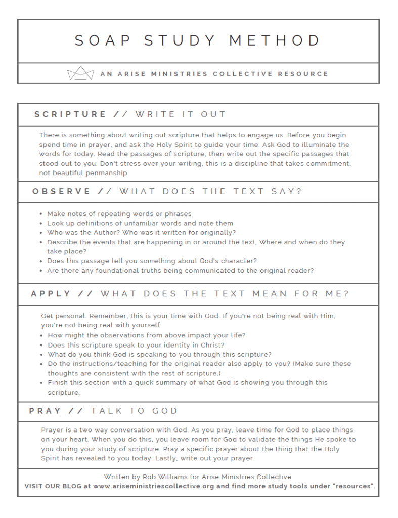 The SOAP Study Method Arise Ministries Collective