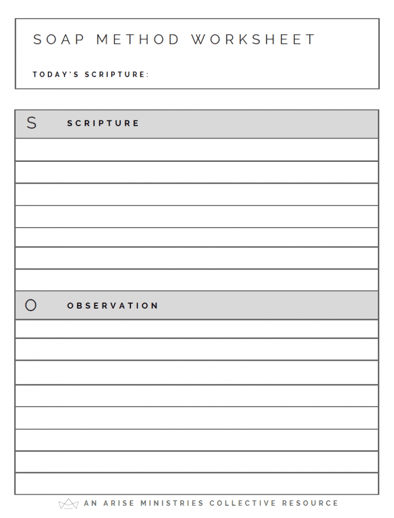 The SOAP Study Method Arise Ministries Collective
